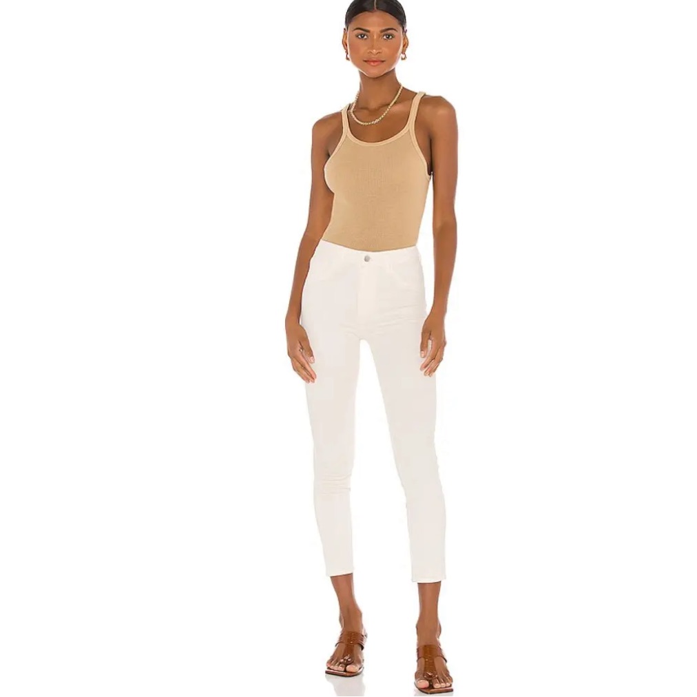 L'agence Margot High Rise Skinny Jeans In Vintage White Size 24
